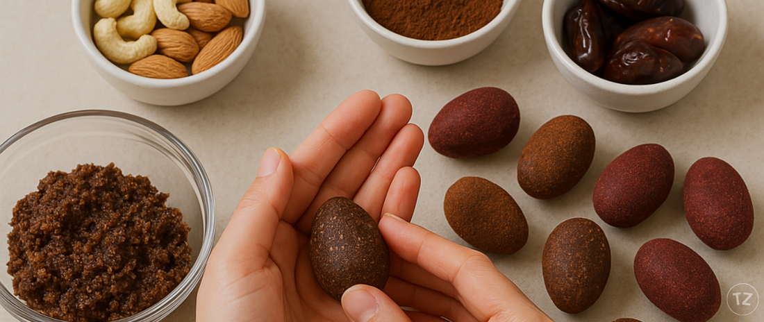 Vegane Ostereier selber machen – mit Datteln, Nüssen und Kakao