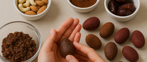 Vegane Ostereier selber machen – mit Datteln, Nüssen und Kakao
