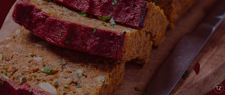 Veganer Linsen-Saitan-Braten mit Rote-Bete-Glasur